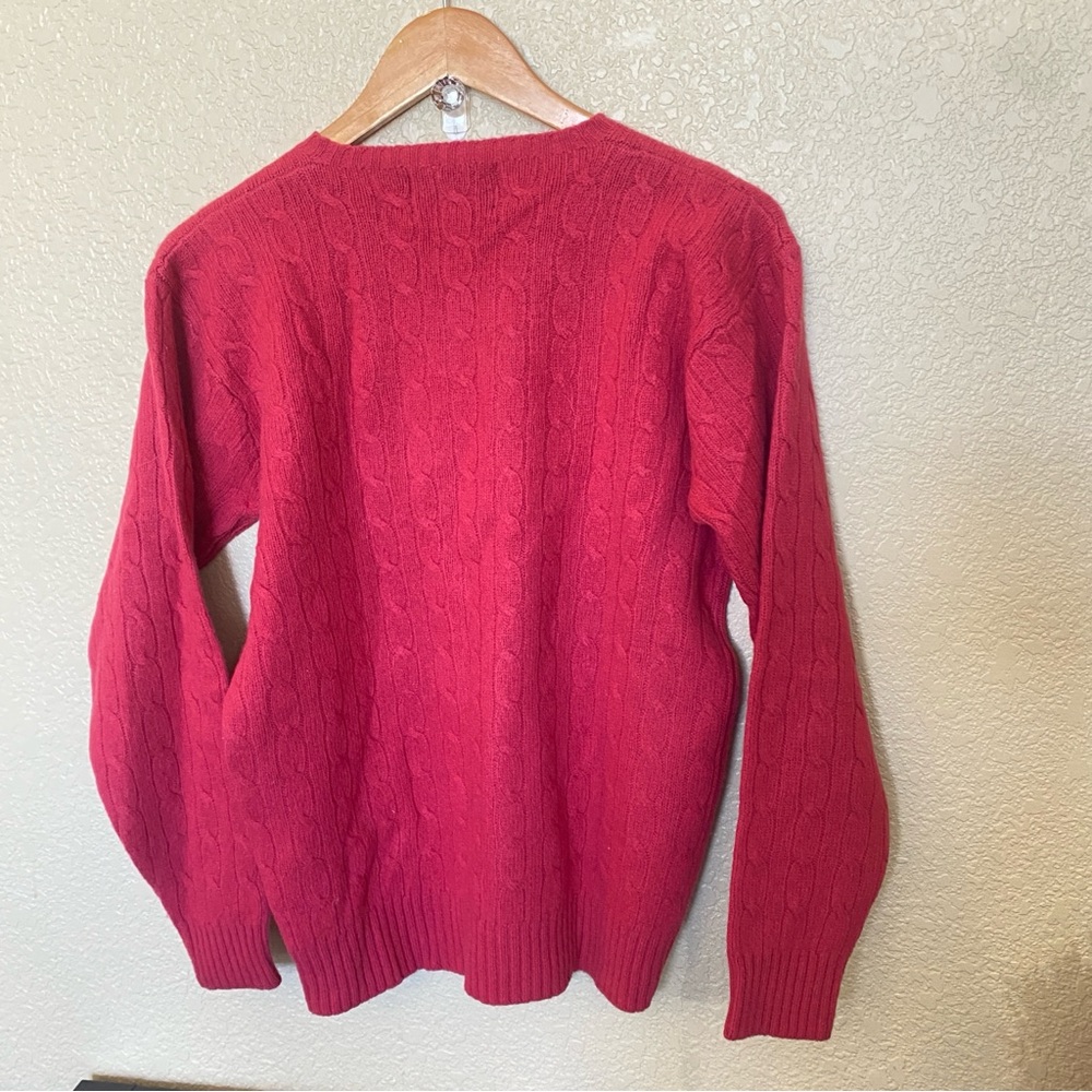Ralph Lauren Women's Cable Knit Crewneck Sweater - Red - Picture 3 of 5